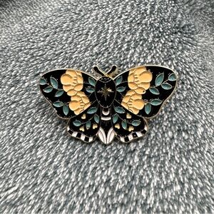 Celestial Floral Moth Pin Brooch A